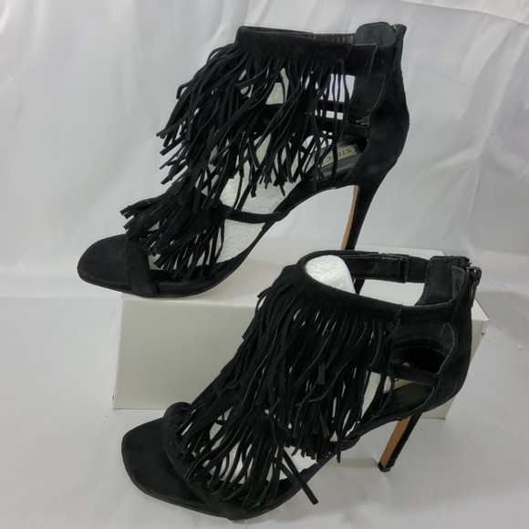 Steve Madden 🖤 "Fringly" Heel_ Black Size. 8 - Picture 6 of 8